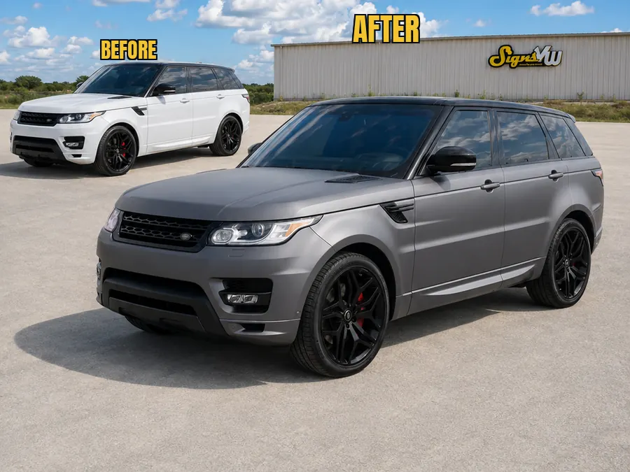 Color change wrap in our Orlando shop — white to gunmetal