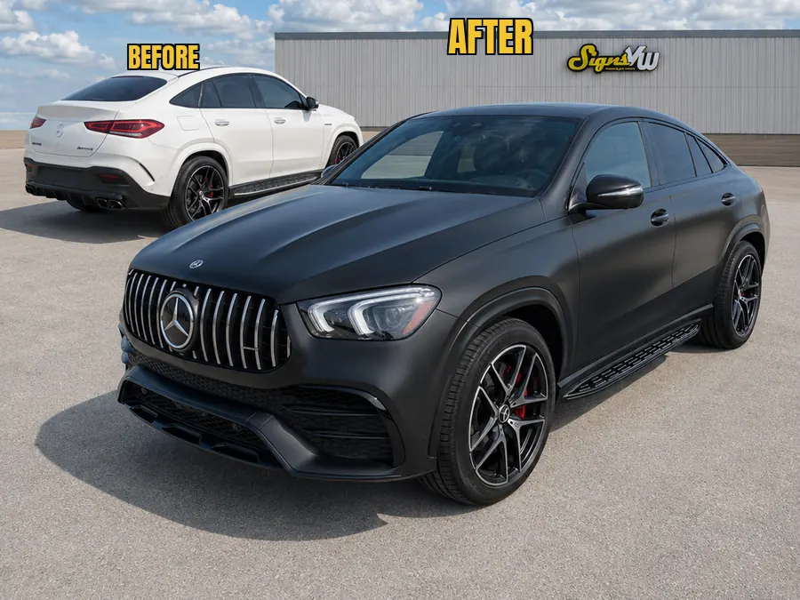 Color change wrap in our Orlando shop — white to satin black