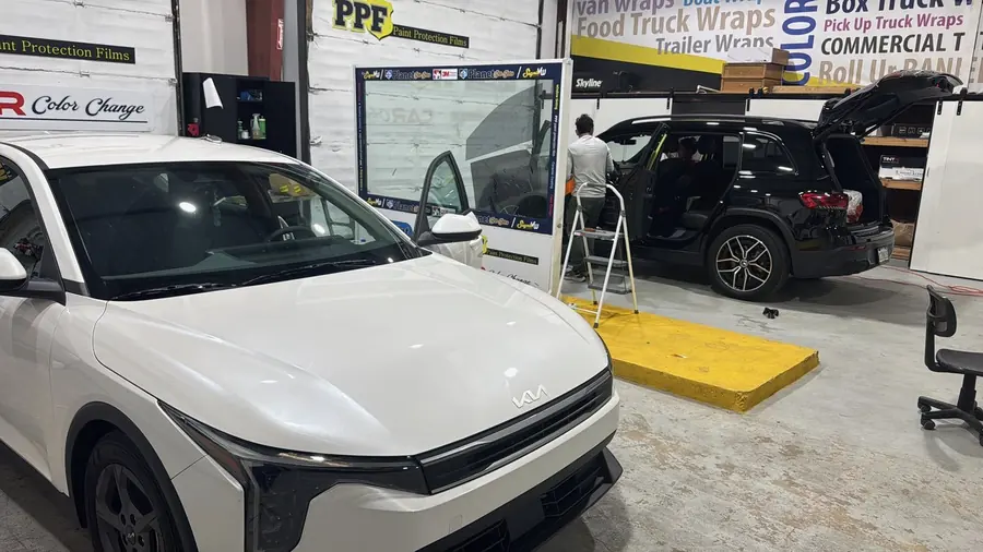 Tinted vehicle after installation